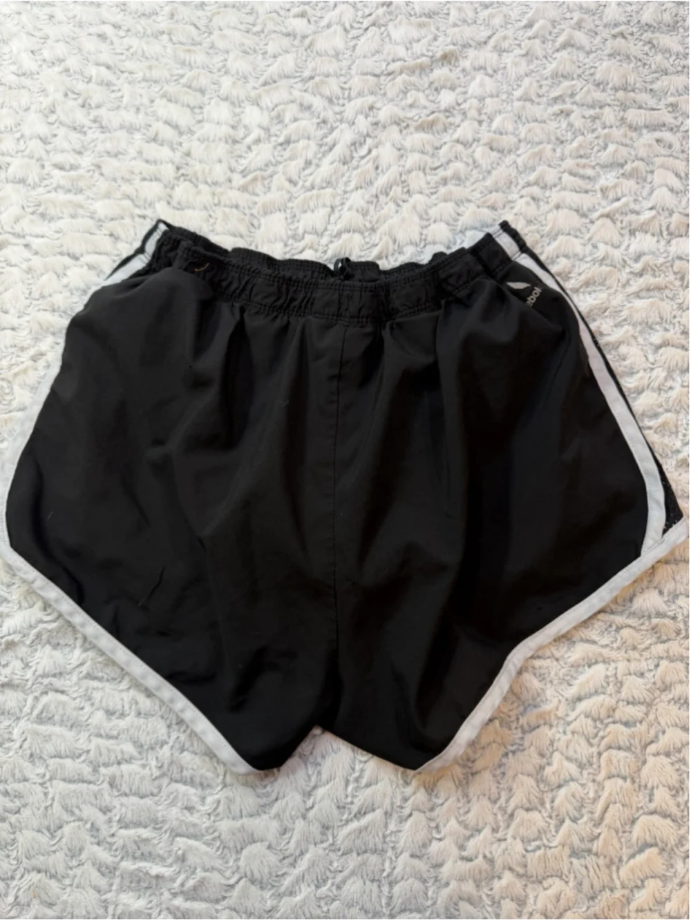 Reebok Women’s Black Mesh Running Shorts Drawstring Elastic Waist, M